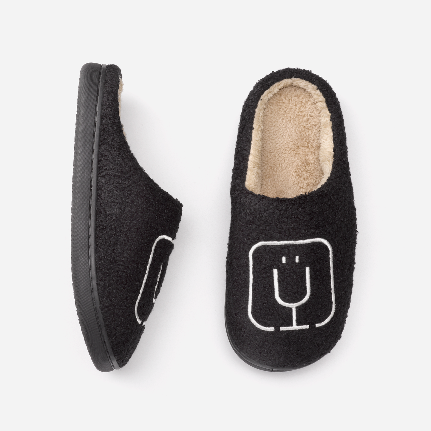 brumate-fuzzy-slippers-black-n2 apparel-slippers-above.png
